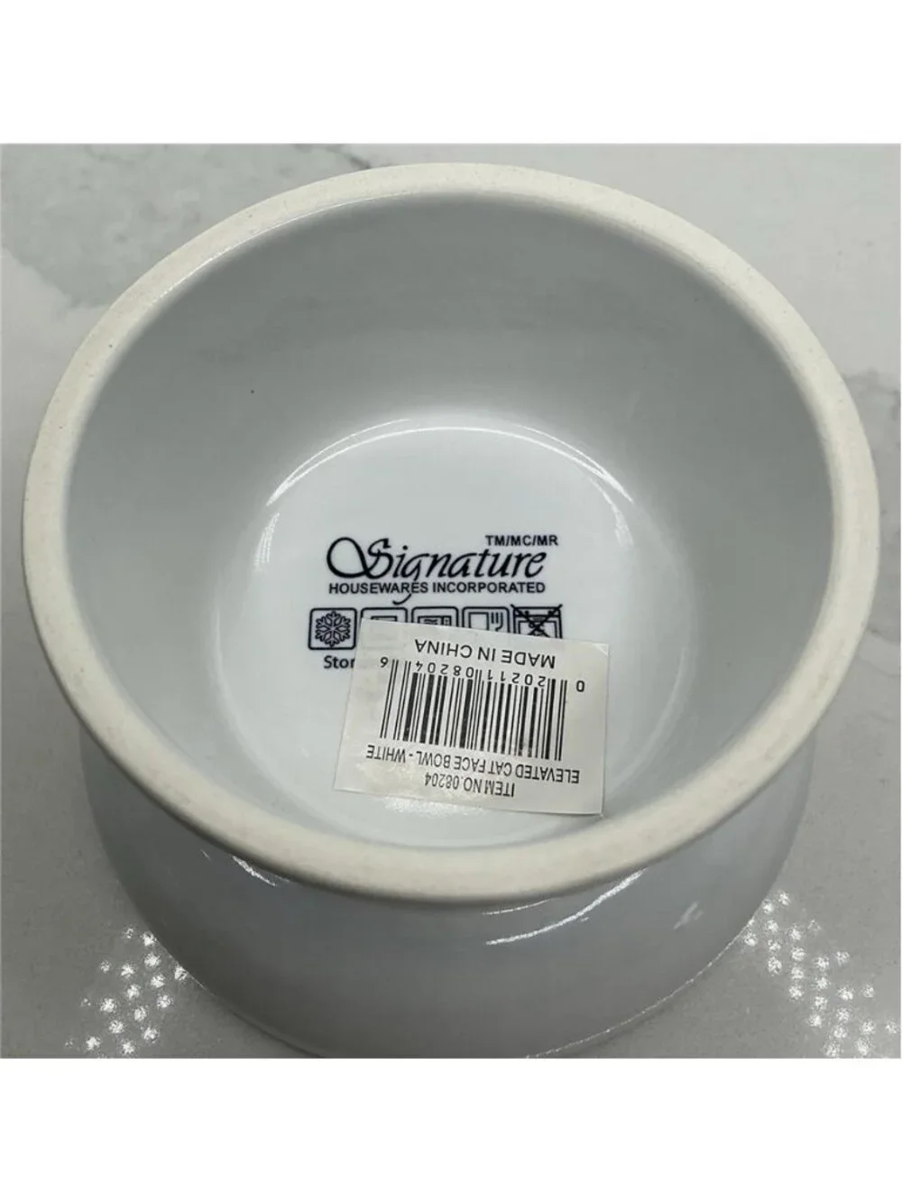 Signature Elevated Cat Bowls Small White Stoneware Bowls